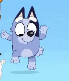 a cartoon dog is standing next to a white dog and a cat .