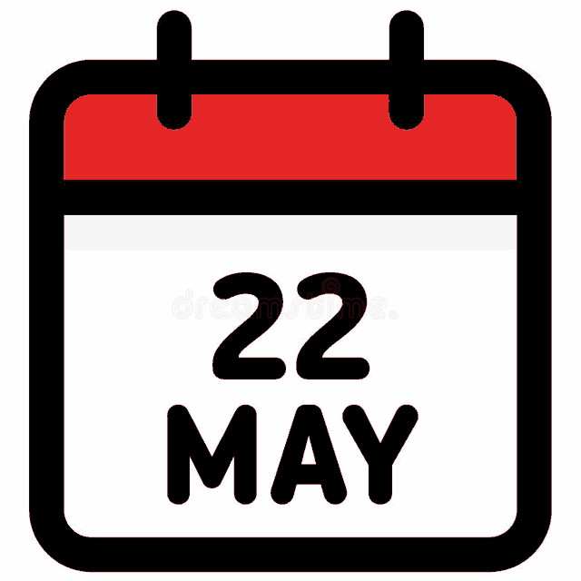 a calendar showing the date of may 22