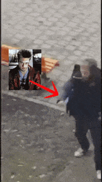 a red arrow pointing to a picture of a man