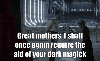 a man and a woman are standing next to each other in a dark room with the words great mothers