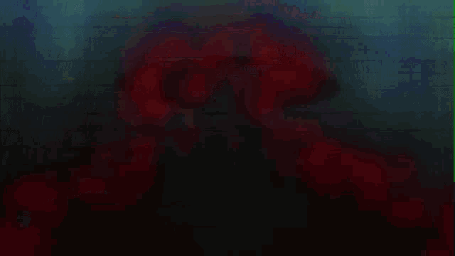 a painting of a man in a red hat with a green background