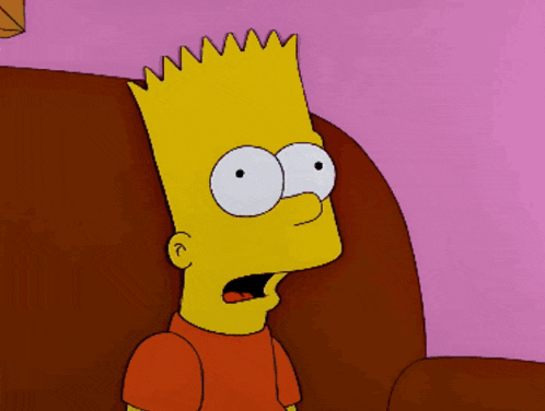 bart simpson is sitting on a couch with his mouth wide open