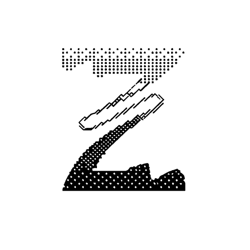 a black and white image of the letter z