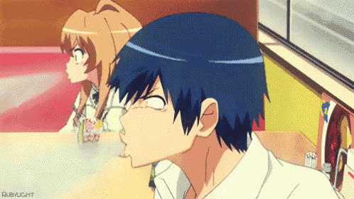 a cartoon of a boy and a girl with rubylicht written below them