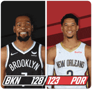 Brooklyn Nets (128) Vs. Portland Trail Blazers (123) Post Game GIF - Nba Basketball Nba 2021 GIFs