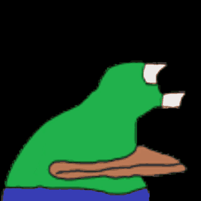 a green cartoon character with a brown scarf around his mouth and eyes .