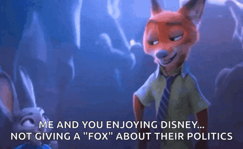 a fox and a rabbit are talking to each other in a zootopia scene