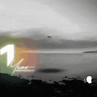 a picture of a body of water with the words 1 year anniversary