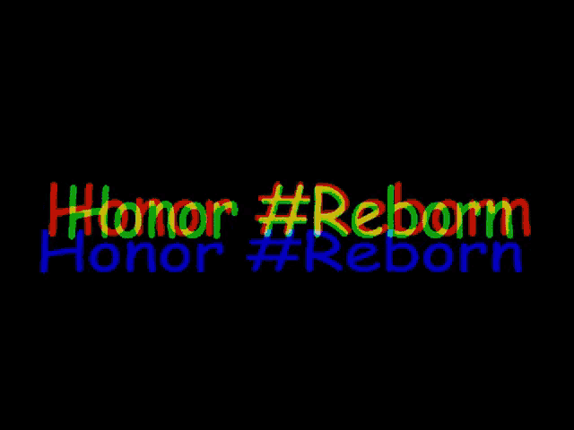 the word reborn is displayed in a rainbow of colors
