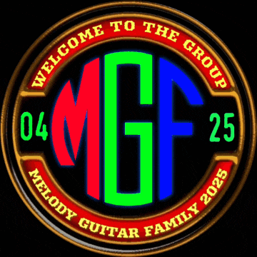 a logo that says welcome to the group melody guitar family