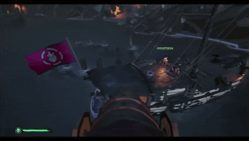 a screenshot of a video game with a green circle on the bottom