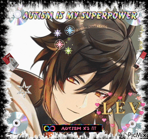 a picture of a boy with autism is my superpower