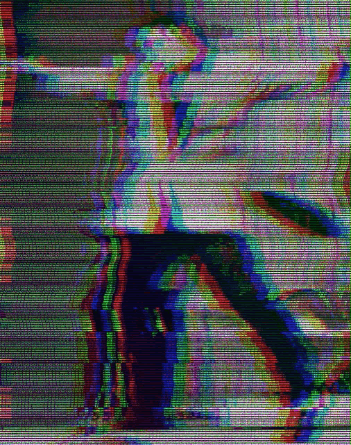a blurry picture of a person with their arms spread