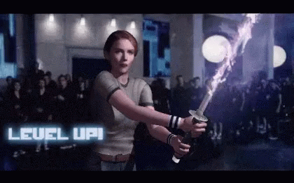 Scarlett Johansson Morphin GIF - Scarlett Johansson Morphin Sword GIFs