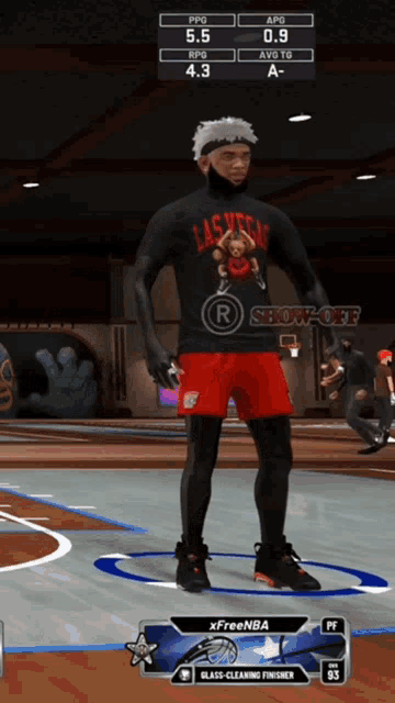 a basketball player wearing a black shirt that says las vegas