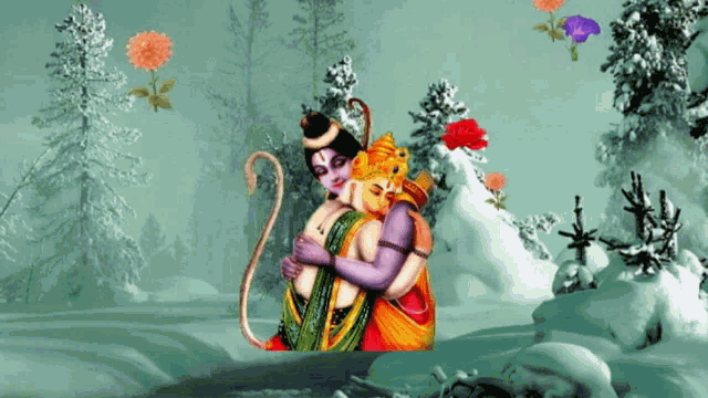 Jai Veer Hanuman Flowers GIF - Jai Veer Hanuman Flowers Winter GIFs
