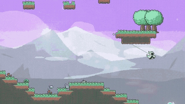 a video game shows a person hanging from a rope