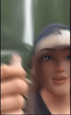 a blurry picture of a woman 's face with a green background
