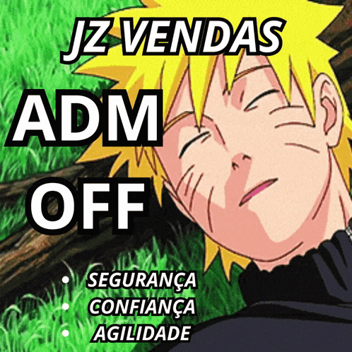 a picture of a cartoon character with the words jz vendas adm off on it