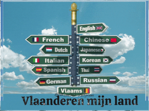 a sign that says ' vlaanderen mijn land ' at the bottom