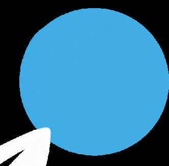 a blue circle with a white triangle in the center