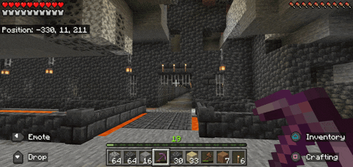 a screenshot of a video game where the player is holding an axe