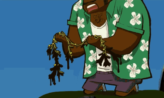 a cartoon of a man and woman standing on a rock