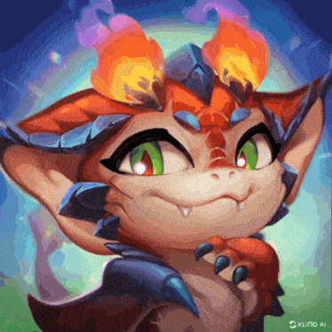 a painting of a dragon with kling ai on the bottom right