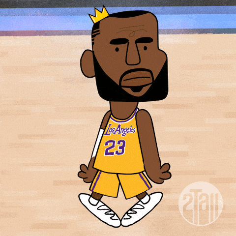 a cartoon of a basketball player wearing a los angeles jersey