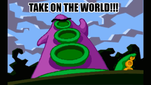 Day Of The Tentacle Purple Tentacle GIF - Day Of The Tentacle Purple Tentacle Take On The World GIFs