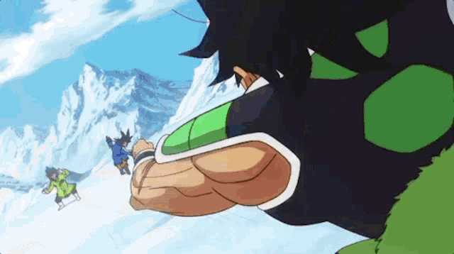 a man in a green and black outfit is flying through the air