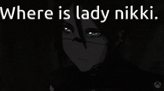 where is lady nikki written on a black background