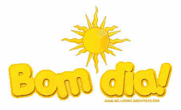 a picture of a sun with the words bom dia