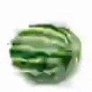 a close up of a green object on a white surface .