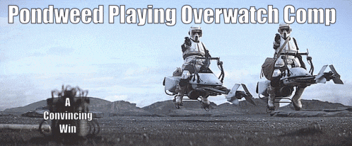 a pondweed playing overwatch comp poster with a convincing win