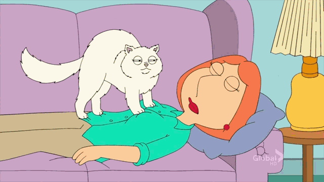 Cartoon Vs. Reality GIF - Family Guy Kneading Cat GIFs