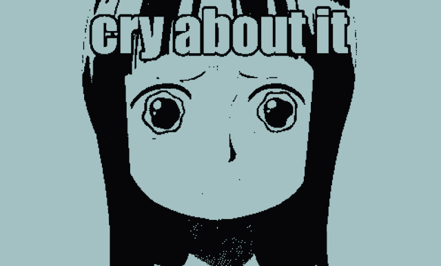 a black and white drawing of a person 's face with large eyes