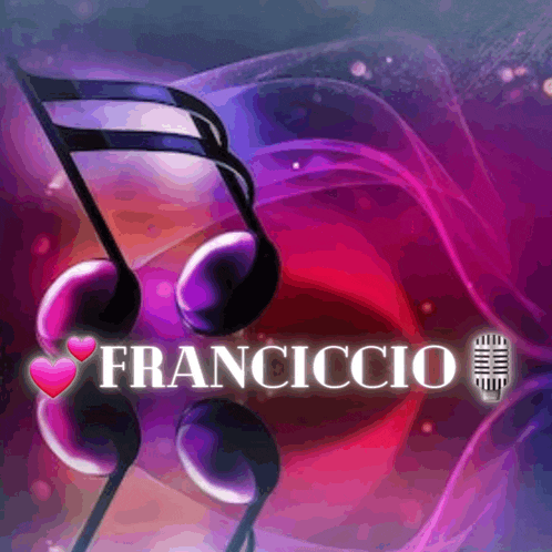 the name franciccio is on a colorful background