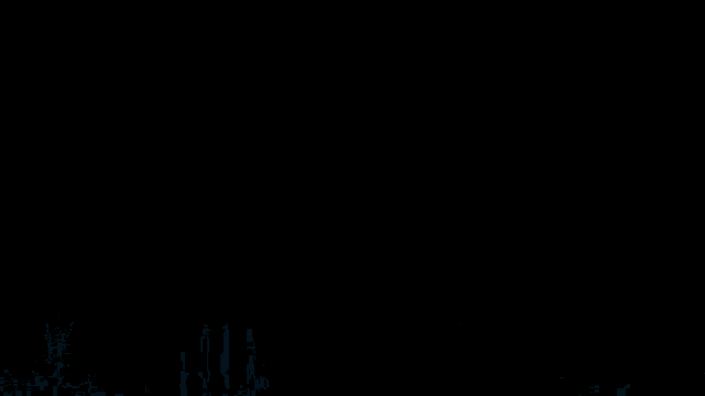 a blue background with a white glowing object
