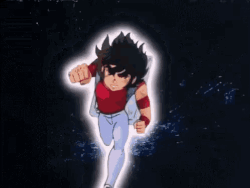a white pegasus with red eyes is flying in the air .