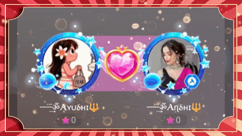 a picture of a girl with a purse and a heart with ayushi written on it