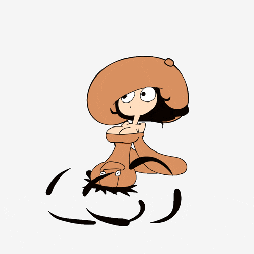 a cartoon drawing of a girl with a hat on