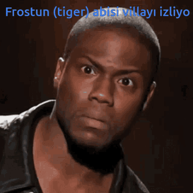 a picture of a man with the words frostun ( tiger ) abisi villayi izliyo