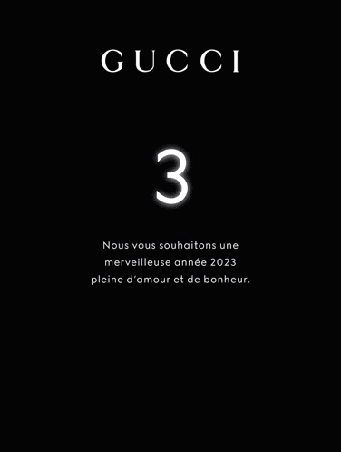 an advertisement for gucci says bonne annee on a black background