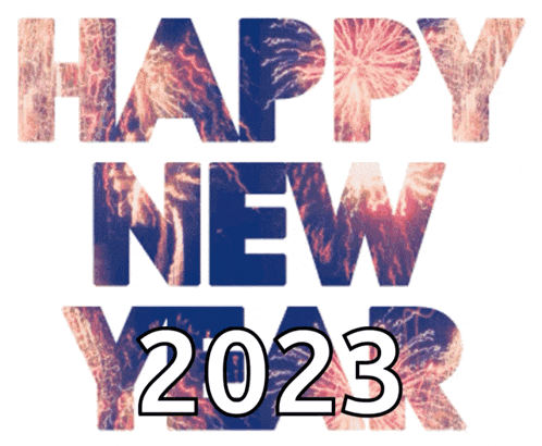 a happy new year greeting with fireworks in the background