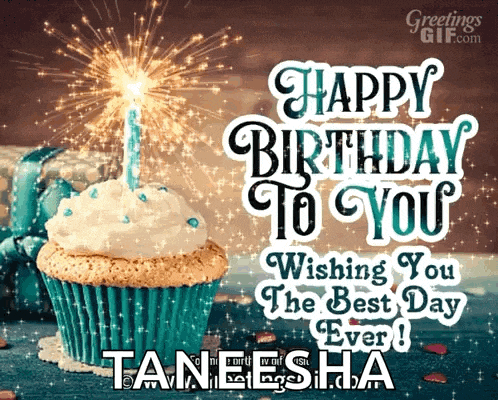 a birthday card with a cupcake and a candle that says " happy birthday to you wishing you the best day ever "