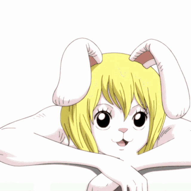 a cartoon drawing of a naked girl with bunny ears