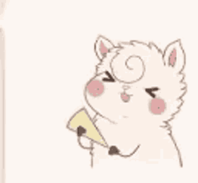 a cartoon alpaca is holding a megaphone and blowing a party horn .