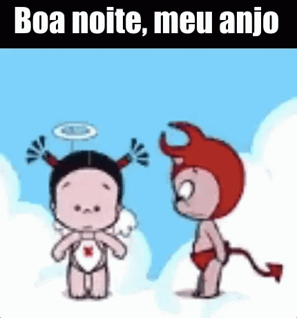Boa Noite Meu Anjo / Anjinho / Diabo / Diabinho / Beijo GIF - Kiss Good Night Angel Angel GIFs