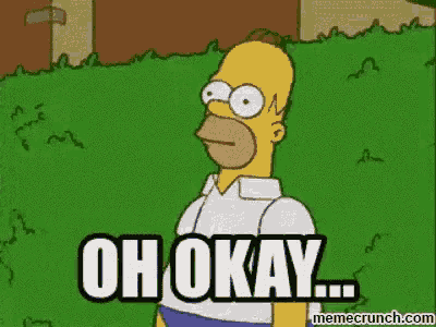 homer simpson from the simpsons is standing in the grass and saying oh okay ...